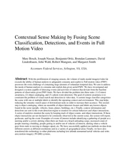 Contextual Sense Making by Fusing Scene Classification, Detections, and
  Events in Full Motion Video
