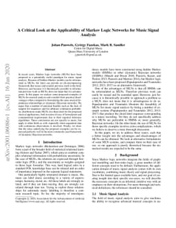 A Critical Look at the Applicability of Markov Logic Networks for Music
  Signal Analysis