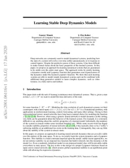 Learning Stable Deep Dynamics Models