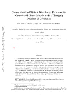 Communication-Efficient Distributed Estimator for Generalized Linear
  Models with a Diverging Number of Covariates