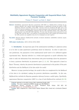 Multifidelity Approximate Bayesian Computation with Sequential Monte
  Carlo Parameter Sampling