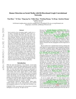 Rumor Detection on Social Media with Bi-Directional Graph Convolutional
  Networks