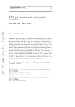 K-NN active learning under local smoothness assumption