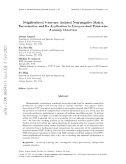Neighborhood Structure Assisted Non-negative Matrix Factorization and
  its Application in Unsupervised Point-wise Anomaly Detection