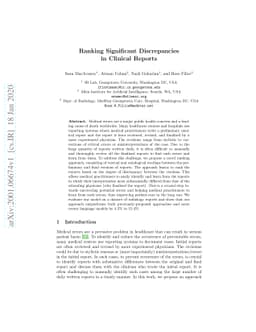 Ranking Significant Discrepancies in Clinical Reports