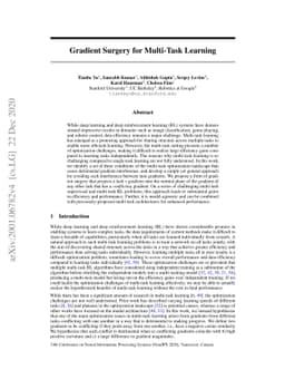 Gradient Surgery for Multi-Task Learning