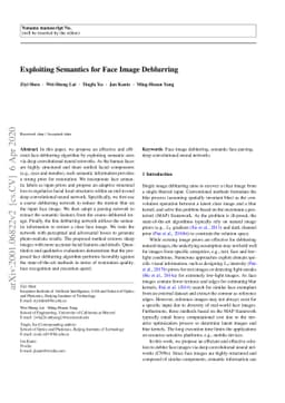 Exploiting Semantics for Face Image Deblurring