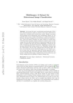 SlideImages: A Dataset for Educational Image Classification