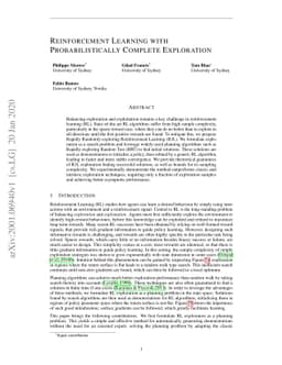 Reinforcement Learning with Probabilistically Complete Exploration