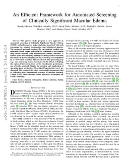 An Efficient Framework for Automated Screening of Clinically Significant
  Macular Edema