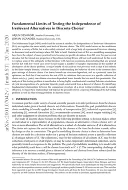 Fundamental Limits of Testing the Independence of Irrelevant
  Alternatives in Discrete Choice