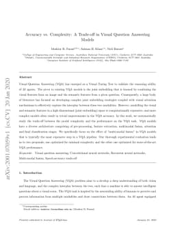 Accuracy vs. Complexity: A Trade-off in Visual Question Answering Models