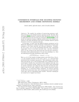Confidence intervals for multiple isotonic regression and other monotone
  models