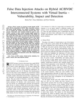 False Data Injection Attacks on Hybrid AC/HVDC Interconnected System
  with Virtual Inertia -- Vulnerability, Impact and Detection