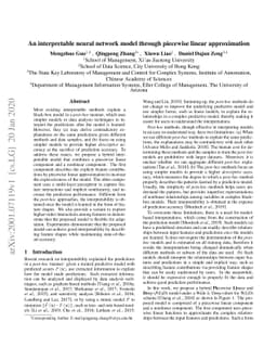 An interpretable neural network model through piecewise linear
  approximation