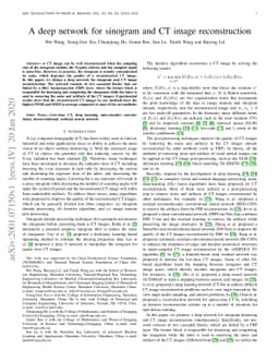 A deep network for sinogram and CT image reconstruction
