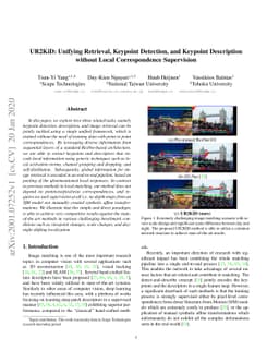 UR2KiD: Unifying Retrieval, Keypoint Detection, and Keypoint Description
  without Local Correspondence Supervision
