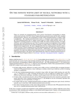 On the infinite width limit of neural networks with a standard
  parameterization