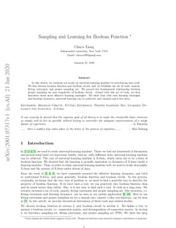 Sampling and Learning for Boolean Function