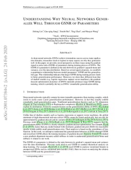 Understanding Why Neural Networks Generalize Well Through GSNR of
  Parameters