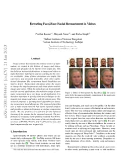 Detecting Face2Face Facial Reenactment in Videos