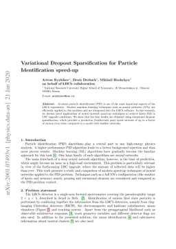 Variational Dropout Sparsification for Particle Identification speed-up