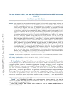 The gap between theory and practice in function approximation with deep
  neural networks