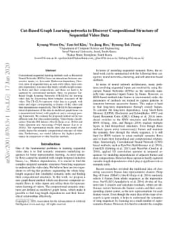 Cut-Based Graph Learning Networks to Discover Compositional Structure of
  Sequential Video Data