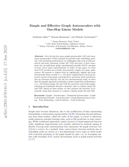 Simple and Effective Graph Autoencoders with One-Hop Linear Models