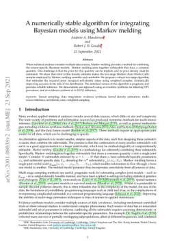 A numerically stable algorithm for integrating Bayesian models using
  Markov melding