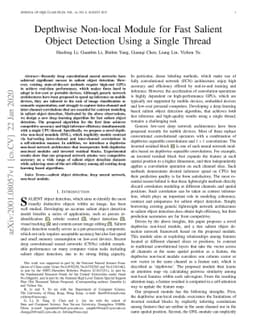Depthwise Non-local Module for Fast Salient Object Detection Using a
  Single Thread