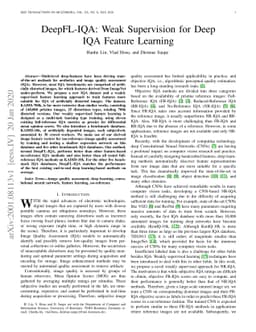 DeepFL-IQA: Weak Supervision for Deep IQA Feature Learning
