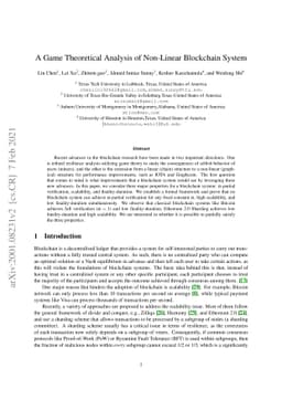 Nonlinear Blockchain Scalability: a Game-Theoretic Perspective