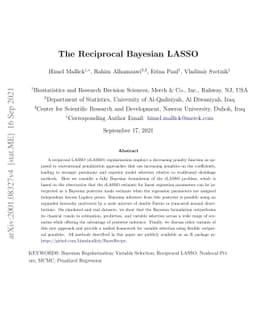 The Reciprocal Bayesian LASSO