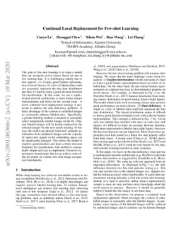 Continual Local Replacement for Few-shot Learning