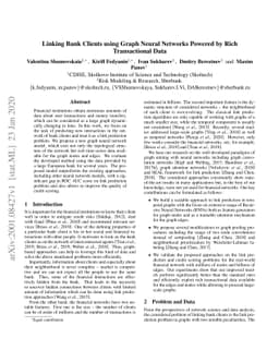 Linking Bank Clients using Graph Neural Networks Powered by Rich
  Transactional Data