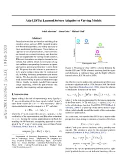 Ada-LISTA: Learned Solvers Adaptive to Varying Models