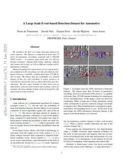 A Large Scale Event-based Detection Dataset for Automotive