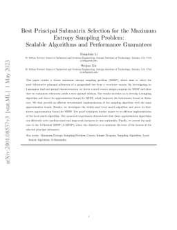 Best Principal Submatrix Selection for the Maximum Entropy Sampling
  Problem: Scalable Algorithms and Performance Guarantees