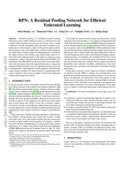 RPN: A Residual Pooling Network for Efficient Federated Learning