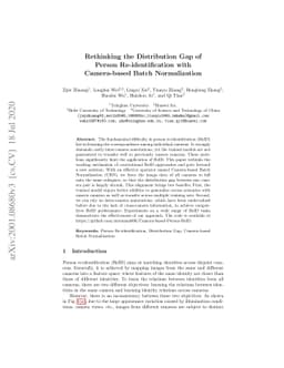 Rethinking the Distribution Gap of Person Re-identification with
  Camera-based Batch Normalization