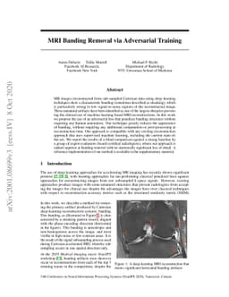 MRI Banding Removal via Adversarial Training