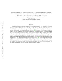 Interventions for Ranking in the Presence of Implicit Bias