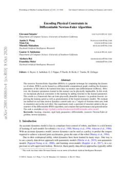 Encoding Physical Constraints in Differentiable Newton-Euler Algorithm