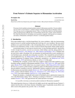 From Nesterov's Estimate Sequence to Riemannian Acceleration