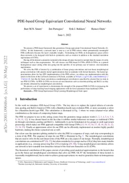 PDE-based Group Equivariant Convolutional Neural Networks