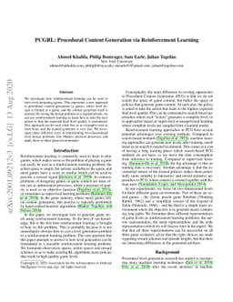 PCGRL: Procedural Content Generation via Reinforcement Learning