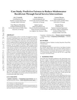Case Study: Predictive Fairness to Reduce Misdemeanor Recidivism Through
  Social Service Interventions