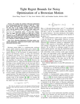 Tight Regret Bounds for Noisy Optimization of a Brownian Motion