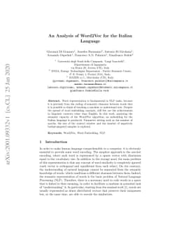 An Analysis of Word2Vec for the Italian Language